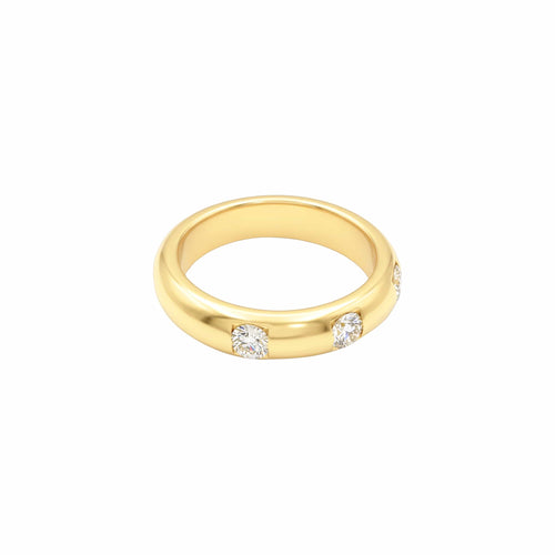Bague 51 Bague jonc en or jaune 750 avec trois diamants 58 Facettes 36079