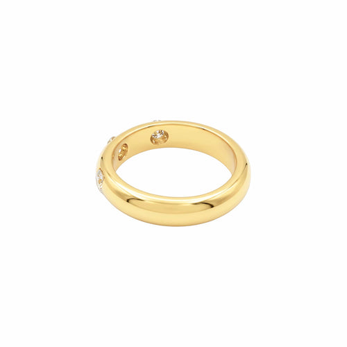 Bague 51 Bague jonc en or jaune 750 avec trois diamants 58 Facettes 36079