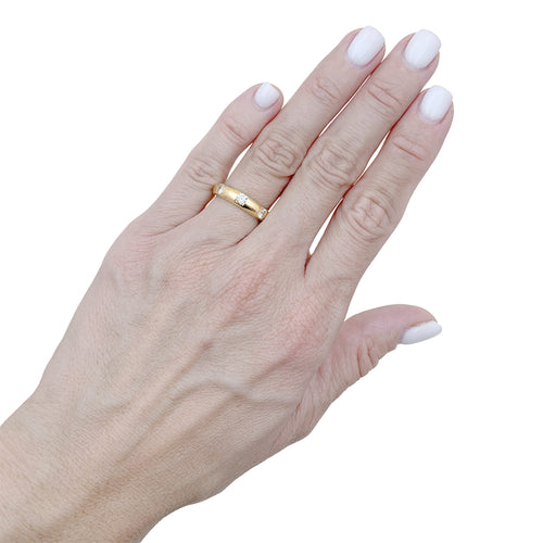 Bague 51 Bague jonc en or jaune 750 avec trois diamants 58 Facettes 36079