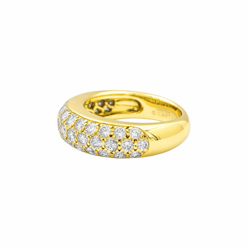 Bague 50 Cartier « Mimi » - Bague jonc bombé en or jaune 750, diamants 58 Facettes 36075