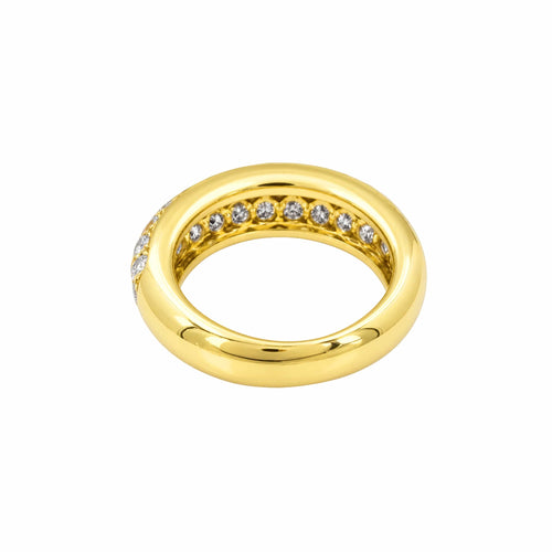 Bague 50 Cartier « Mimi » - Bague jonc bombé en or jaune 750, diamants 58 Facettes 36075
