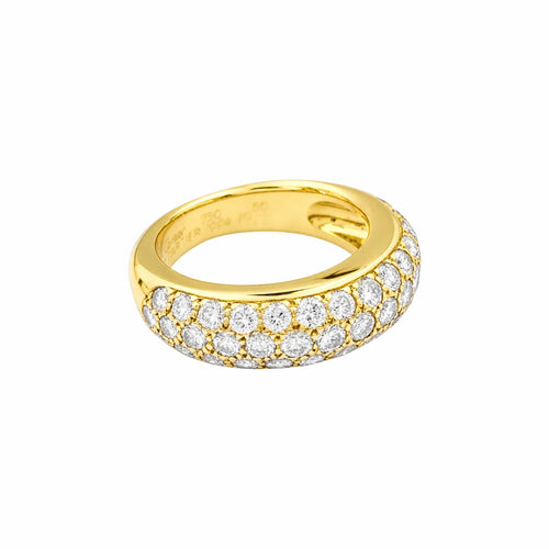 Bague 50 Cartier « Mimi » - Bague jonc bombé en or jaune 750, diamants 58 Facettes 36075