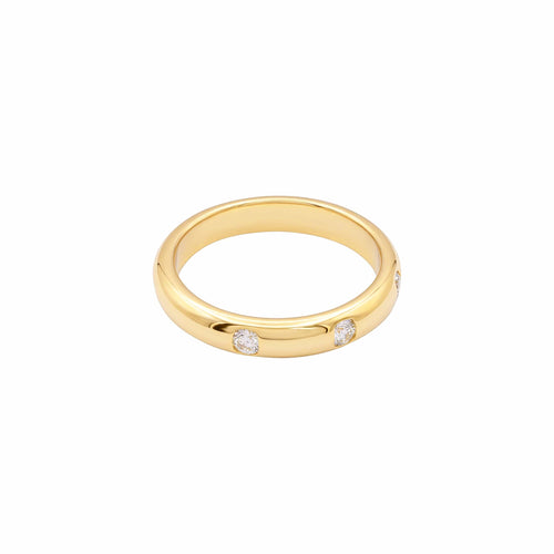 Bague 51 Bague jonc en or jaune 750/000 avec trois diamants taille brillant 58 Facettes 36080