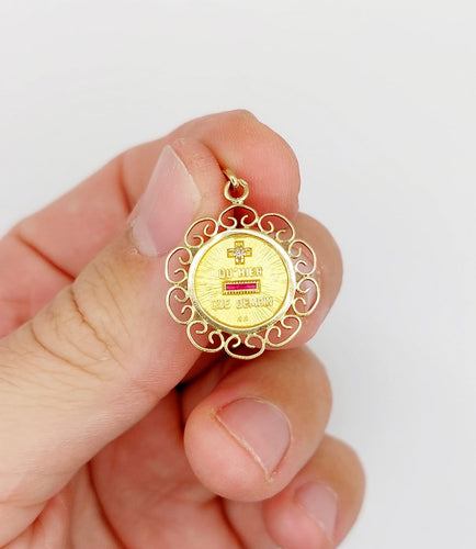 Pendentif Augis - Pendentif médaille d’amour en or 18k, diamant et rubis 58 Facettes A08038