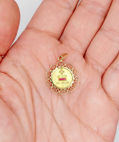 Pendentif Augis - Pendentif médaille d’amour en or 18k, diamant et rubis 58 Facettes A08038