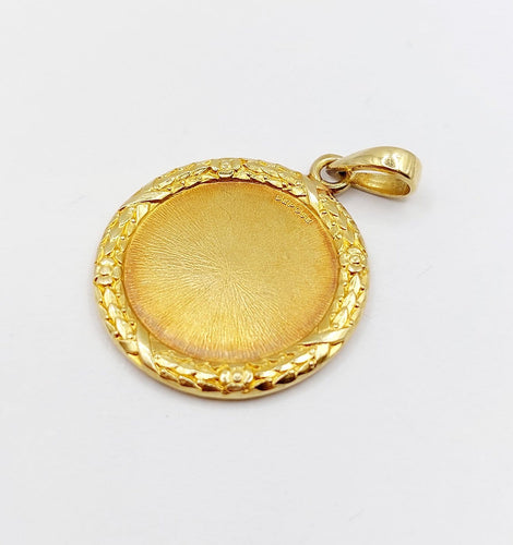 Pendentif Augis - Pendentif médaille d’amour 27 mm en or 18k, diamant et rubis 58 Facettes A08039