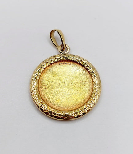 Pendentif Augis - Pendentif médaille d’amour en or 18k, diamant et rubis, 27 mm, vers 1950 58 Facettes A08040