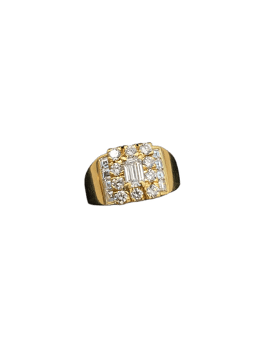 Bague 52 Bague bandeau en or jaune 18k avec diamants 58 Facettes 605/26 C