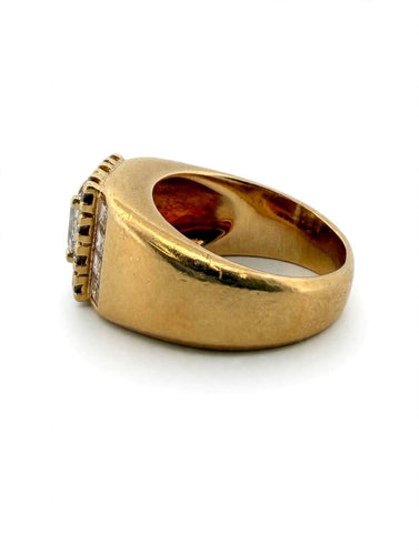 Bague 52 Bague bandeau en or jaune 18k avec diamants 58 Facettes 605/26 C