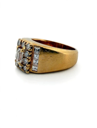 Bague 52 Bague bandeau en or jaune 18k avec diamants 58 Facettes 605/26 C