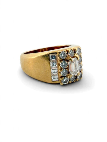 Bague 52 Bague bandeau en or jaune 18k avec diamants 58 Facettes 605/26 C