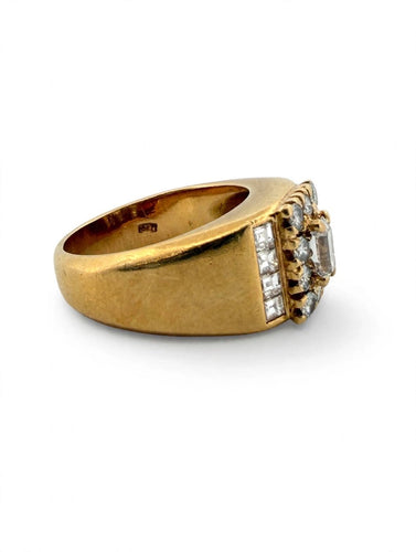Bague 52 Bague bandeau en or jaune 18k avec diamants 58 Facettes 605/26 C