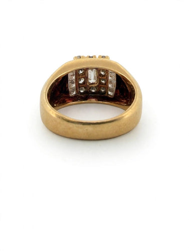 Bague 52 Bague bandeau en or jaune 18k avec diamants 58 Facettes 605/26 C