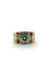 Bague 55 Bague bandeau en or jaune et blanc 18 ct, émeraude et diamants 58 Facettes 605/26 F