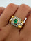 Bague 55 Bague bandeau en or jaune et blanc 18 ct, émeraude et diamants 58 Facettes 605/26 F