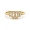 Bague 51 Bague de fiançailles Art déco à trois diamants, 1,40 ct, en or jaune 18k 58 Facettes EW-0010