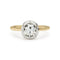 Bague 51 Bague solitaire en diamant taille ancienne, 1,50 ct, or jaune 18k et platine 58 Facettes EW-0011