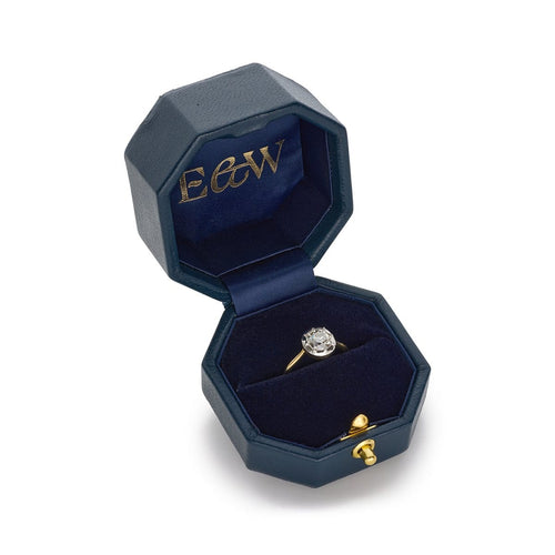 Bague 51 Bague solitaire en diamant taille ancienne, 1,50 ct, or jaune 18k et platine 58 Facettes EW-0011