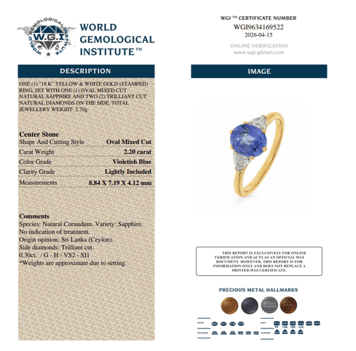 Bague 50 Bague de fiançailles contemporaine en saphir bleu et diamants, or jaune et blanc 18 carats 58 Facettes VI-0035