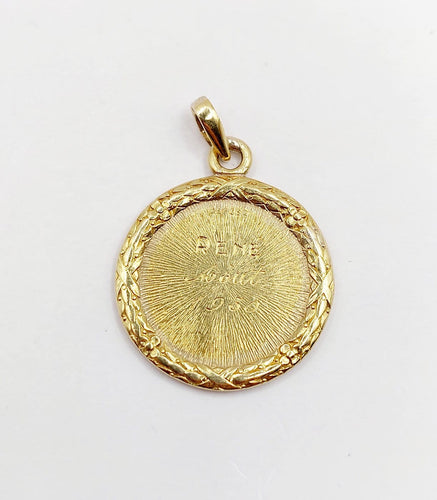 Pendentif Augis - Pendentif médaille d’amour en or 18k, diamant et rubis 58 Facettes A08044