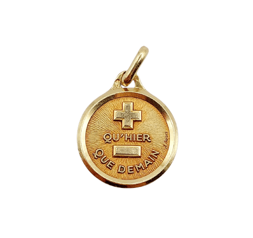 Pendentif Augis - Pendentif médaille d’amour en or 18k, 14 mm 58 Facettes A08045