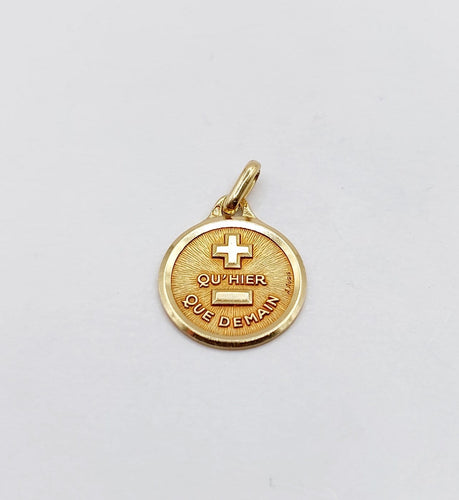 Pendentif Augis - Pendentif médaille d’amour en or 18k, 14 mm 58 Facettes A08045