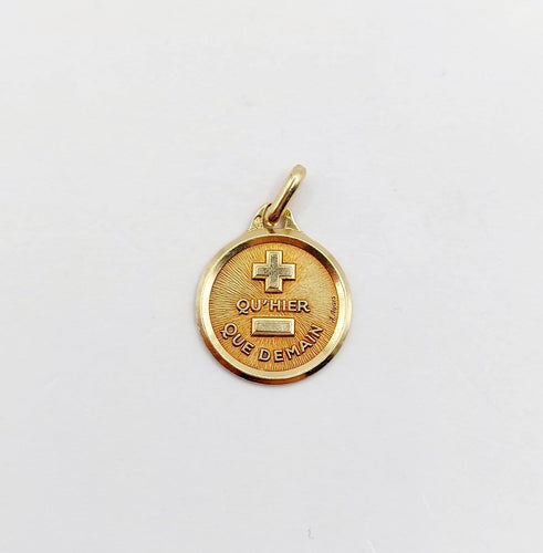Pendentif Augis - Pendentif médaille d’amour en or 18k, 14 mm 58 Facettes A08045