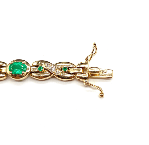 Bracelet Bracelet en or jaune 18k, émeraudes et diamants 58 Facettes BOV/260070
