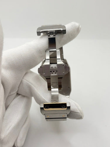 Montre Cartier Santos 100 - Montre automatique en or jaune 18 carats et acier 58 Facettes 2324