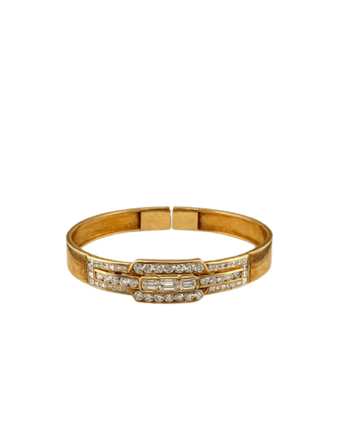 Bracelet Bracelet rigide en or jaune 18k avec diamants 58 Facettes 605/26 D