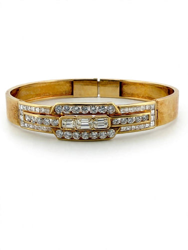 Bracelet Bracelet rigide en or jaune 18k avec diamants 58 Facettes 605/26 D