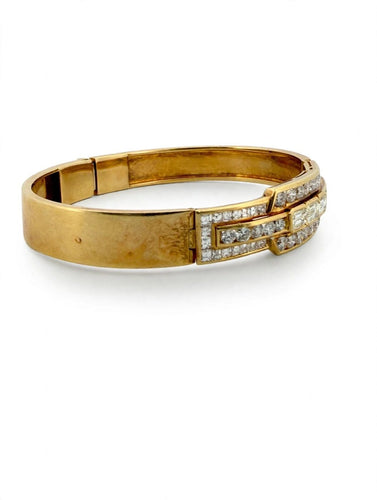 Bracelet Bracelet rigide en or jaune 18k avec diamants 58 Facettes 605/26 D