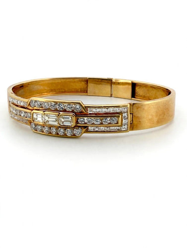 Bracelet Bracelet rigide en or jaune 18k avec diamants 58 Facettes 605/26 D