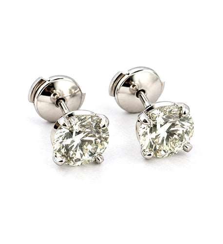 Boucles d'oreilles Puces d’oreilles en diamants naturels, 2 × 2 ct 58 Facettes Pp