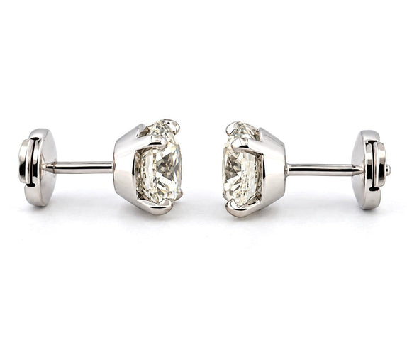 Boucles d'oreilles Puces d’oreilles en diamants naturels, 2 × 2 ct 58 Facettes Pp