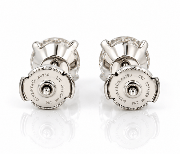 Boucles d'oreilles Puces d’oreilles en diamants naturels, 2 × 2 ct 58 Facettes Pp