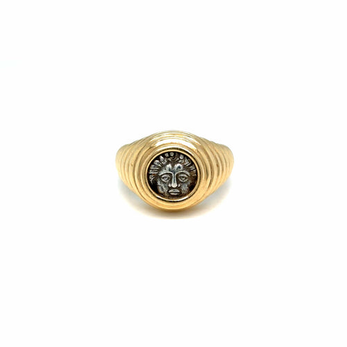 Bague 54 Bulgari - Bague Monete en or jaune 18k avec monnaie grecque antique 58 Facettes