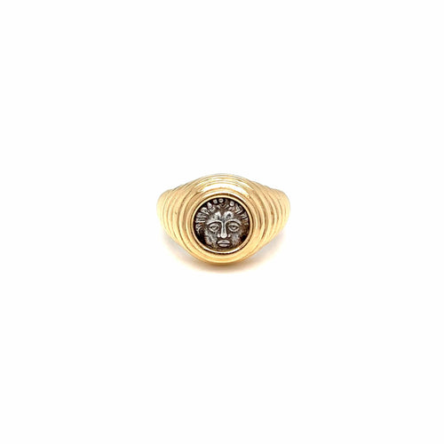 Bague 54 Bulgari - Bague Monete en or jaune 18k avec monnaie grecque antique 58 Facettes