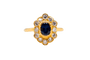 Bague 52 Bague Marguerite en or jaune 18 carats, saphir et 12 diamants 58 Facettes 4211