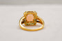 Bague 55 Bague octogonale en or jaune avec opale, émeraudes et diamants 58 Facettes 4232
