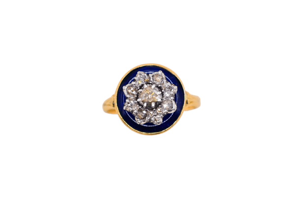 Bague 52 Bague étoile en émail et diamants 58 Facettes 4212