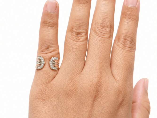 Bague 52 Bague trois ors 18 carats et diamants taille brillant, 0,18 ct 58 Facettes 33869