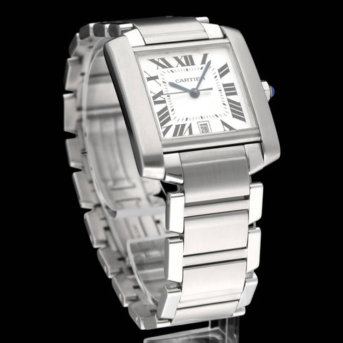 Montre Cartier Tank Française - Montre automatique en acier, 28 × 32 mm, 2016 58 Facettes CRT/TNK/013