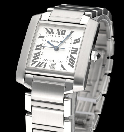 Montre Cartier Tank Française - Montre automatique en acier, 28 × 32 mm, 2016 58 Facettes CRT/TNK/013