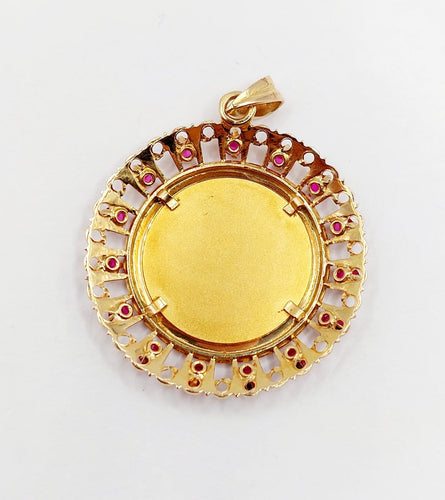 Pendentif Augis - Pendentif médaille d’amour en or 18k, diamants et rubis 58 Facettes A08047