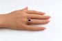 Bague 52 Bague marguerite carrée en or jaune 18k, rubis et diamants 58 Facettes LP1959/MLNNB