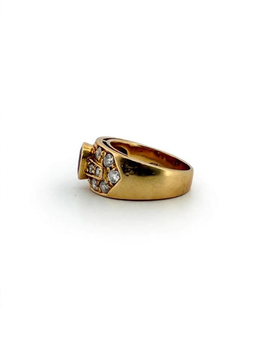 Bague 53 Bague en or jaune 18 carats, rubis et diamants 58 Facettes 605/26 B