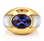 Bague 54 Mauboussin - Bague dôme vintage en or jaune 18 carats, iolite et nacre 58 Facettes 91092