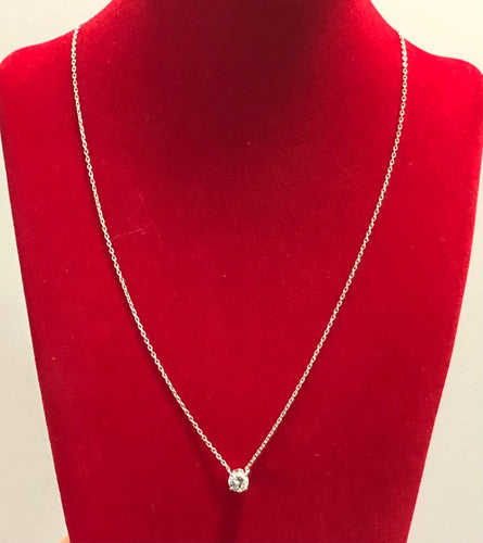 Collier Collier solitaire diamant en or blanc 18k 58 Facettes 21017