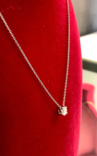 Collier Collier solitaire diamant en or blanc 18k 58 Facettes 21017